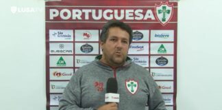 Fernando Marchiori na coletiva após o empate com o Santo André