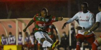 Portuguesa em jogo contra o Internacional