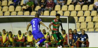 Chrigor no jogo contra o São José
