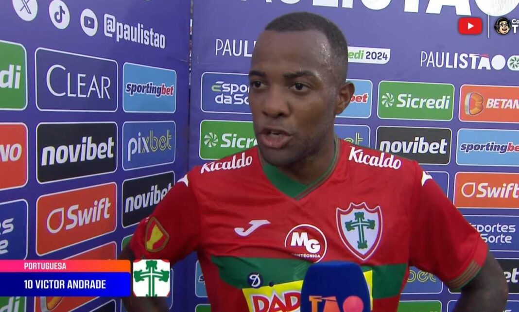 Victor Andrade concede entrevista após derrota para o Novorizontino