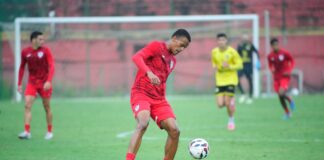 Wellington pela Lusa no jogo-treino contra o São Bernardo